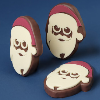Père noël gianduja noisettes chocolat au lait livraison express cadeau chocolats de Noël cadeau gourmand fin d'année