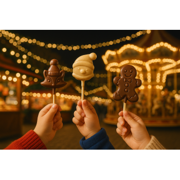 Sucette praliné chocolat blanc ours blanc noel