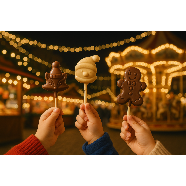 Sucette praliné chocolat blanc ours blanc noel