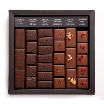 Boîte de chocolats noir lait Ilbarritz