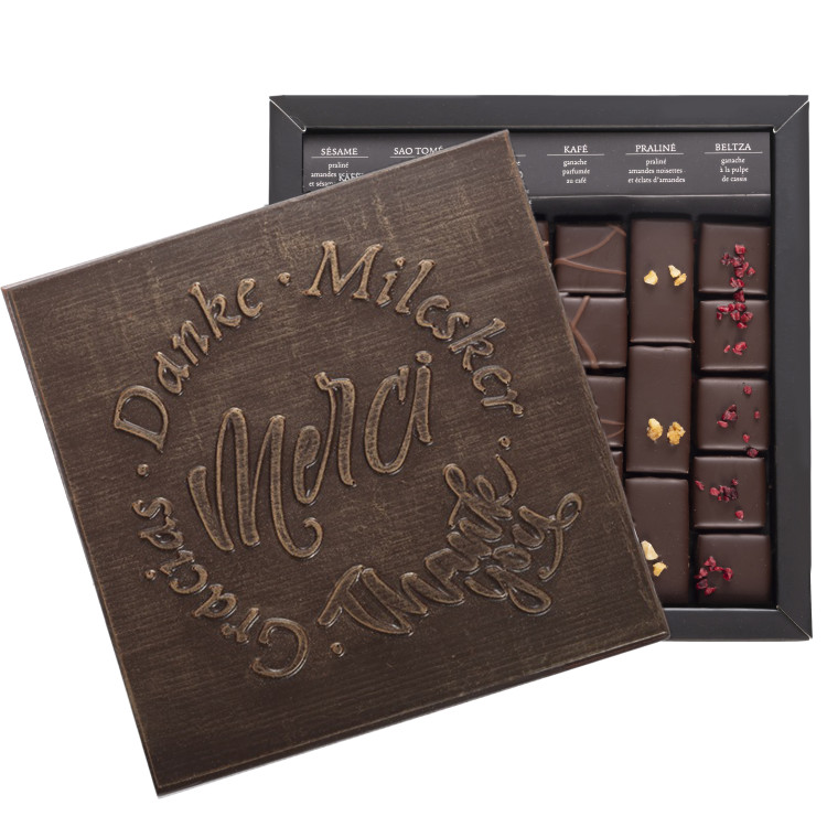 Boîte de chocolats extra noir Ilbarritz Merci noir