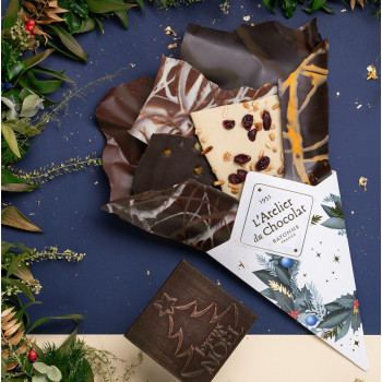 BOUQUET DE CHOCOLAT ET SON MINI CARRÉ JOYEUX NOËL LIVRAISON CADEAU ORIGINAL CHOCOLATS NOEL ATELIER DU CHOCOLAT