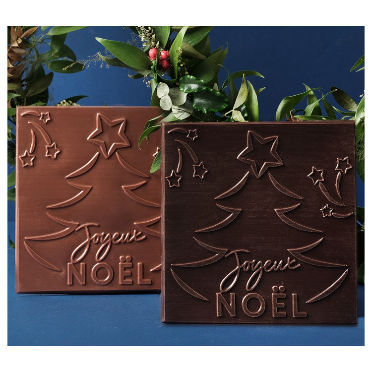 Carré de chocolat Joyeux Noël livraison rapide chocolats de noel coffret gourmand cadeau de fin d'année