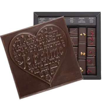 Boîte de chocolats Ilbarritz extra noir Je t'aime noir