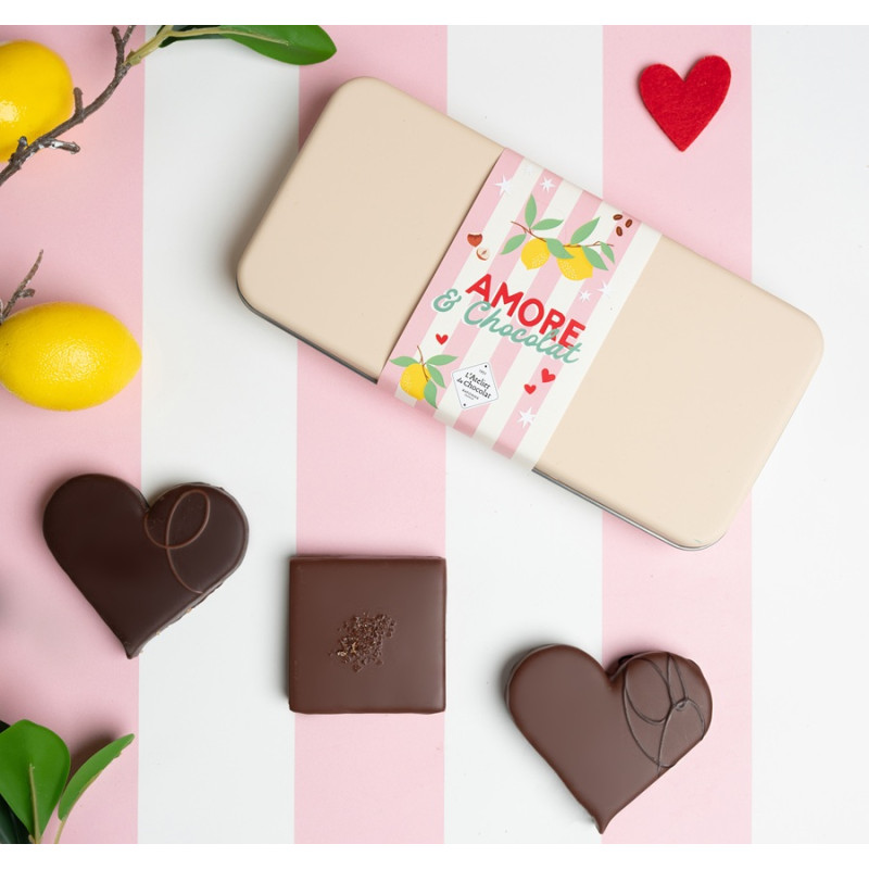 Plumier Amore bouchées praliné chocolat Saint-Valentin