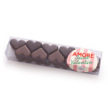 Bonbons coeurs praliné café noisettesnoir lait chocolats saint valentin