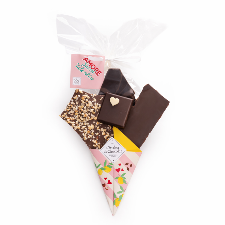 Bouquet de chocolat saint valentin et sa bouchée limoncello