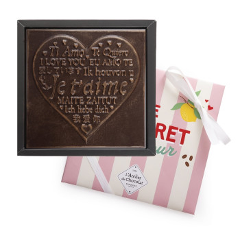 Coeur en chocolat Je t’aime livraison chocolats Saint Valentin coffret cadeau chocolat artisanal atelier du chocolat