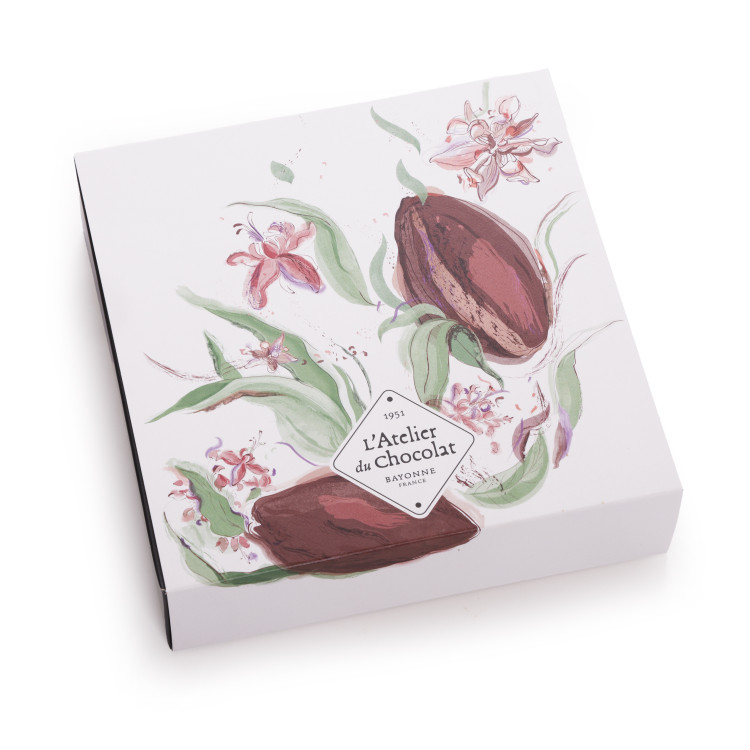 Cadeau gourmand Joyeux Anniversaire coffret de chocolats extra noirs Ilbarritz