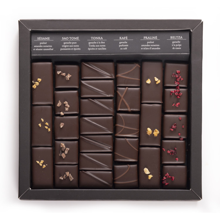 Coffret cadeau d’anniversaire Ilbarritz garni de chocolats extra noirs