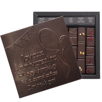 Boîte de chocolats noirs à offrir pour un anniversaire collection Ilbarritz