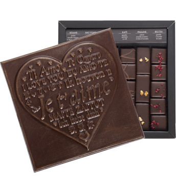 BOÎTE DE CHOCOLATS EXTRA NOIR JE T'AIME NOIR LIVRAISON COFFRET CADEAU ORIGINAL