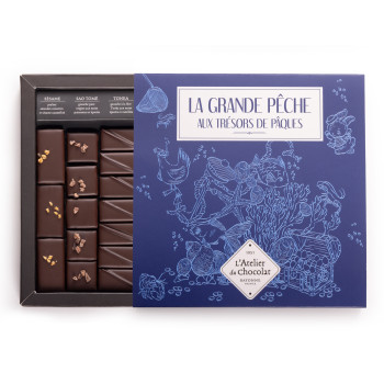 BOÎTE DE CHOCOLATS EXTRA NOIR ILBARRITZ JOYEUSES PÂQUES LIVRAISON CHOCOLATS DE PAQUES