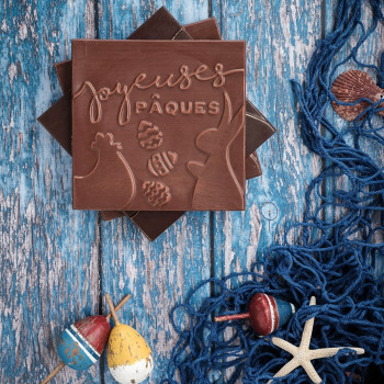 carré de chocolat noir ou lait joyeuses paques livraison meilleur chocolat de paques atelier du chocolat
