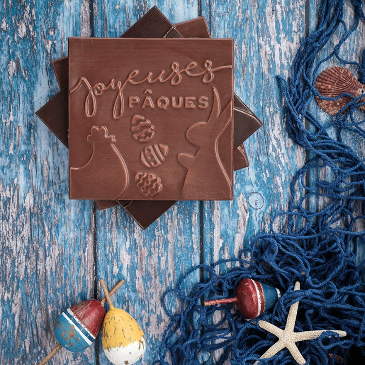 carré de chocolat noir ou lait joyeuses paques livraison meilleur chocolat de paques atelier du chocolat