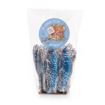 Sardines au chocolat au lait livraison express chocolats de Pâques meilleur chocolat artisanal pour enfant