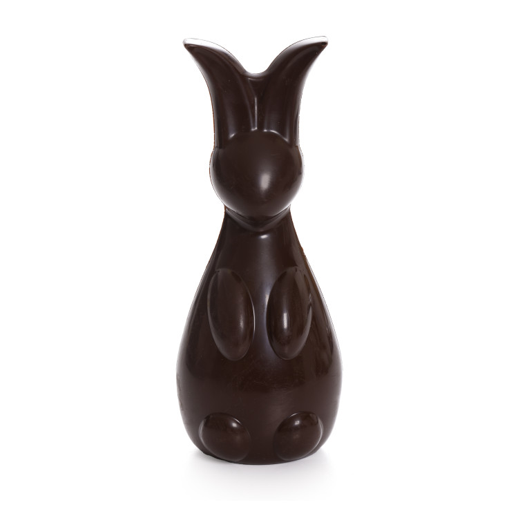 Lapin en chocolat de Pâques et ses petits oeufs enveloppés