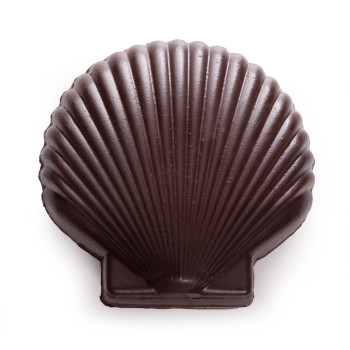 Coquille saint-jacques en chocolat et perles cacao lait caramel livraison rapide cadeau chocolat artisanal