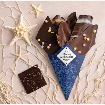 Bouquet de Chocolat Joyeuses Pâques assortiment chocolats de paques atelier du chocolat livraison meilleur chocolat de paques.