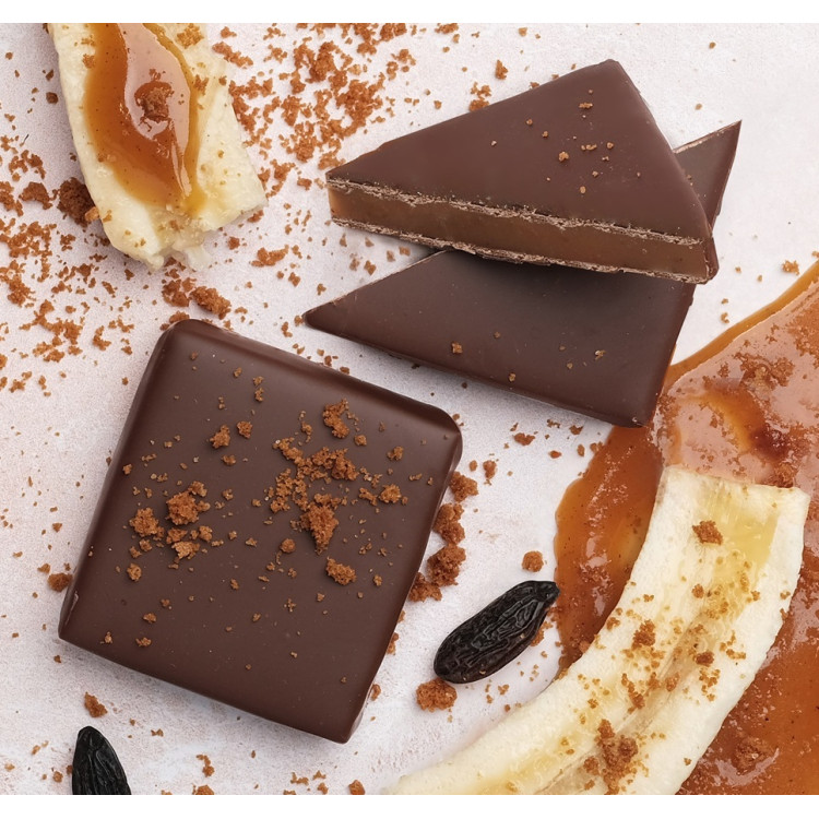 Bouchée banoffee caramel banane tonka chocolat au lait