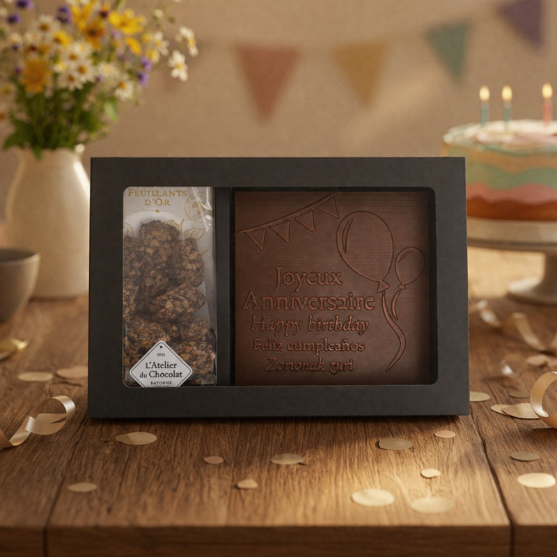 Duo cadeau chocolat Joyeux Anniversaire