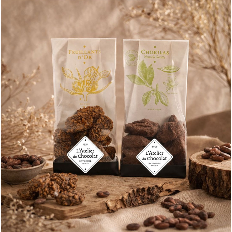 Duo spécialités Feuillants d'Or Chokilas livraison spécialités basques atelier du chocolat