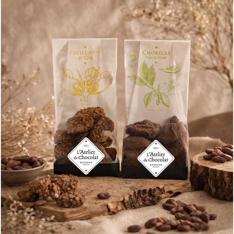 Duo spécialités Feuillants d'Or Chokilas livraison spécialités basques atelier du chocolat