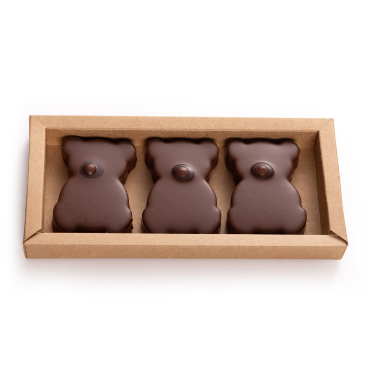 Boîte de 3 Oursons guimauve vanille chocolat au lait