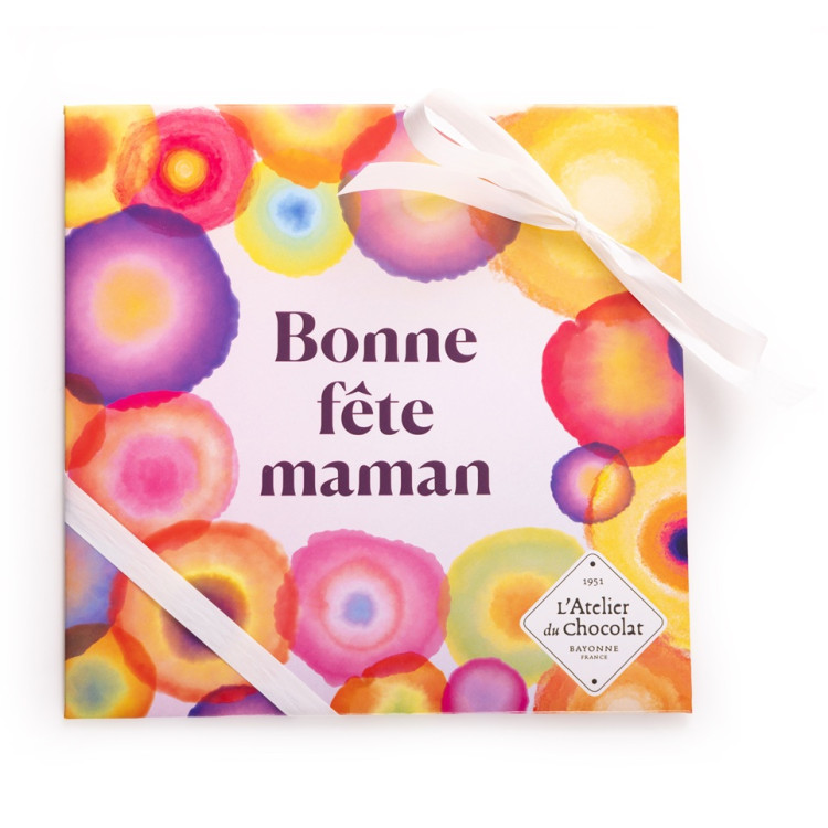 Carré cœur en chocolat noir ou lait Je t’aime Bonne fête maman livraison express chocolats fête des mères