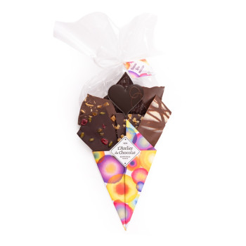 Bouquet de Chocolat Bonne Fête Maman et sa bouchée coeur praline lait