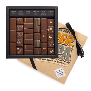 Boîte de chocolats 100% lait Bonne Fête Papa