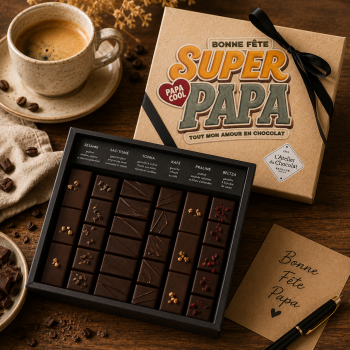 Boîte de Chocolats extra noir Bonne Fête Papa