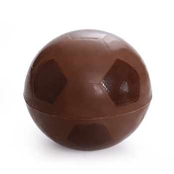 Ballon de Football Chocolat moulage ballon en chocolat artisanal garniture feuillants or