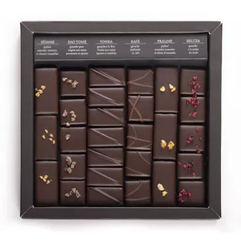 Boîte de chocolats extra noir Ilbarritz livraison chocolat artisanal ballotin extra noir atelier du chocolat