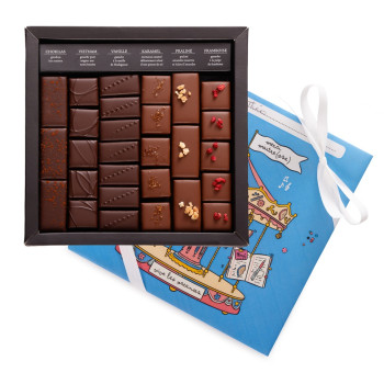 Boîte de chocolats noir lait personnalisée cadeau merci maîtresse
