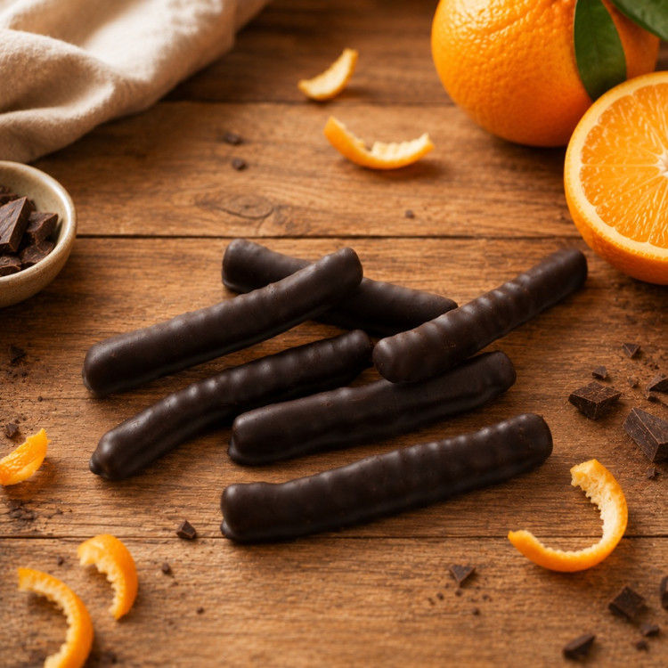 Orangettes artisanales au chocolat noir