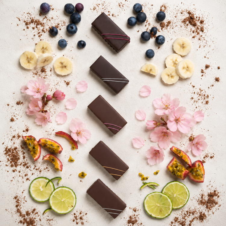 Coffret 5 bouchées fruitées chocolat noir lait