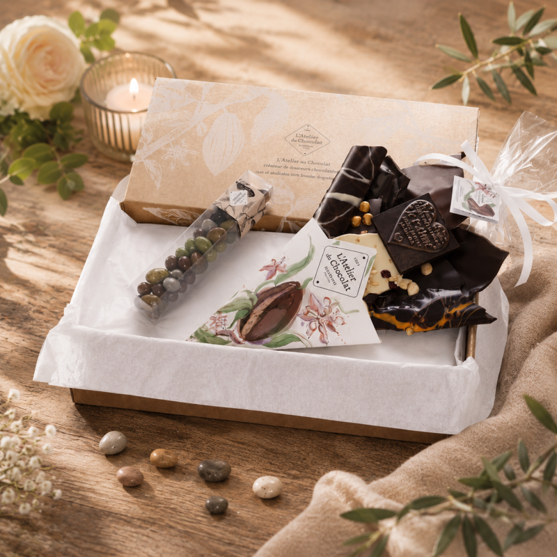 Bouquet de Chocolat Je t’aime et ses galets des gaves