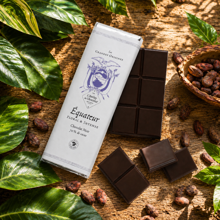 Tablette chocolat noir Grandes Origines Équateur livraison chocolat noir artisanal premium en 24h