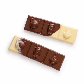barres animaux de la ferme en chocolat au lait chocolat blanc atelier du chocolat
