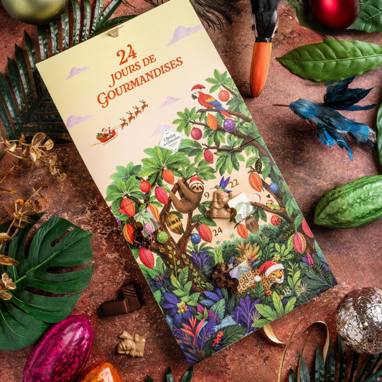 Calendrier de l’Avent chocolat artisanal famille cadeau de Noël livraison 24h