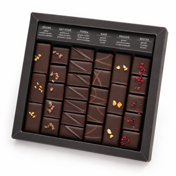 Boîte de chocolats extra noir Ilbarritz assortiment de chocolats artisanaux L’Atelier du Chocolat