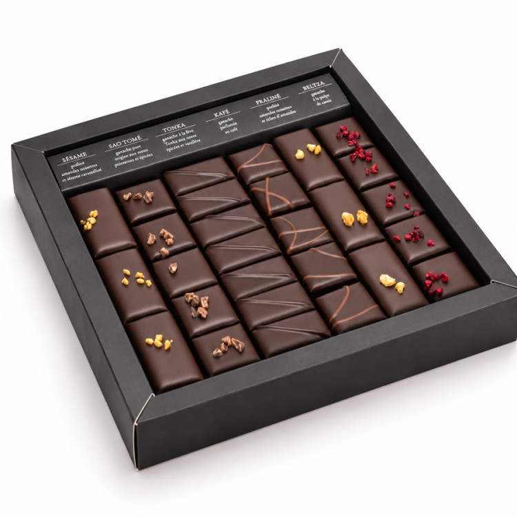 Coffret de chocolats extra noir Ilbarritz livraison de chocolats artisanaux